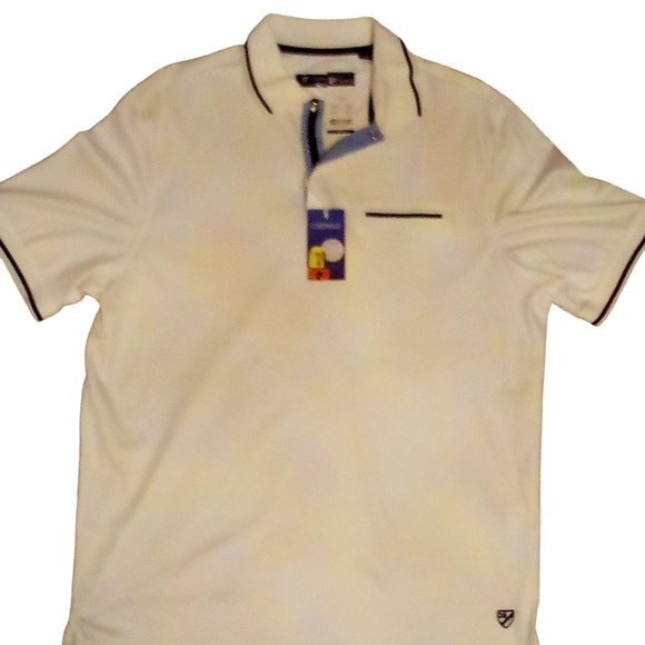 Cremieux Yacht Club Polo Shirt, White W/ Navy Trim, Faux Pocket, Collared... - Picture 12 of 12